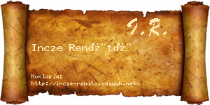 Incze Renátó névjegykártya